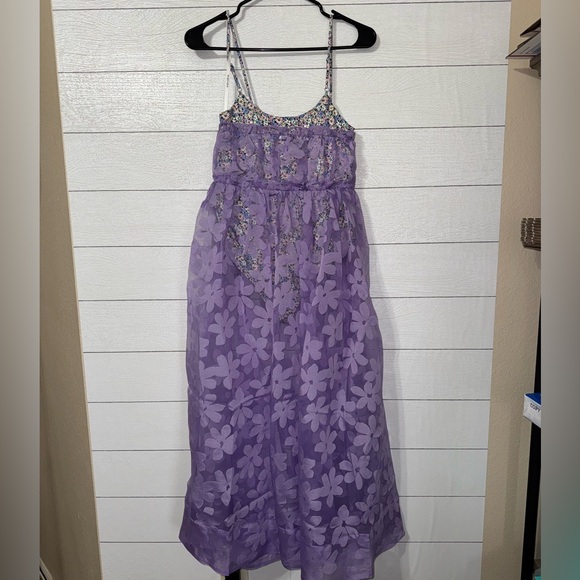 For Love & Lemons Villegas Floral Sheer Fabric Bodysuit Midi Dress Size XS NWT - Picture 11 of 11